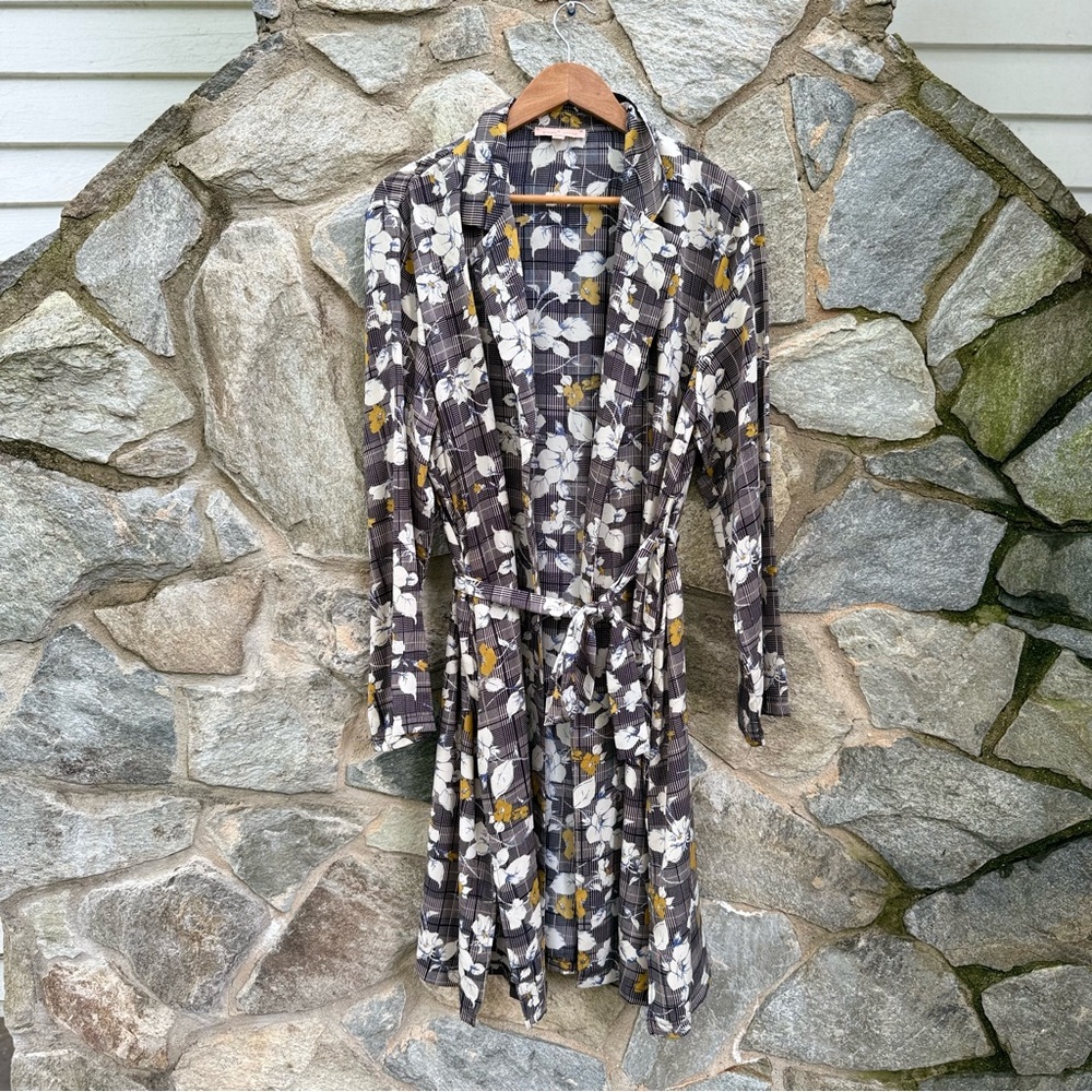 Gibson Latimer Floral Trench Style Duster Jacket